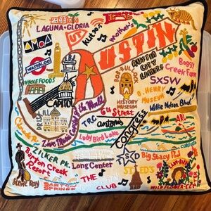 Austin Embroidered Throw Pillow